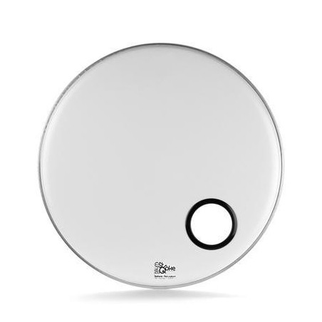 Resonant Bass DrumHead 22" Smooth white with 4" Port Hole Reinforcement Ring black