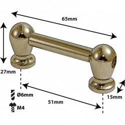 TL1S51B-BR - Blocchetto Tubo Grancassa d'Oro - 51mm - Solo (x1)