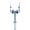 Double tom holder with clamp for cymbal