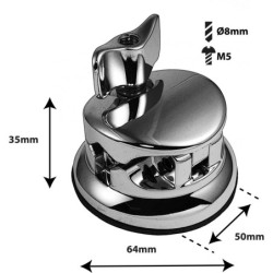 TB5BK - fissaggio rotonda Tomtom / Timbal Base 50mm - Nero (x1)