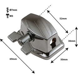 TB8BK - fissaggio Tomtom / Timbal Base Ø9.5-10.5mm - 52mm Nero (x1)