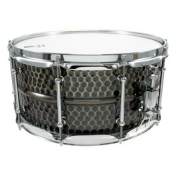 BKH-6514SH - Black Dawg 14" x 6.5" Snare Drum - Hammered Brass Shell