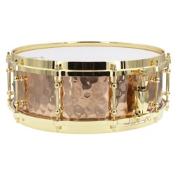 BZH-5014DHBR - Hammered Bronze Shell Series 14" x 5" Snare Drum - Die Cast Hoops