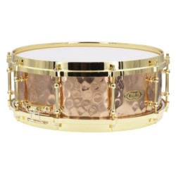 BZH-5014DHBR - Hammered Bronze Shell Series 14" x 5" Snare Drum - Die Cast Hoops