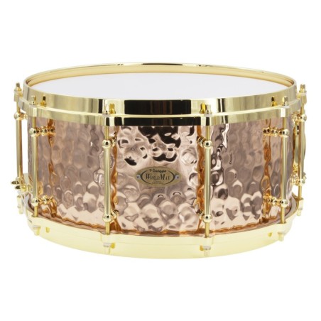 BZH-6514DHBR - Hammered Bronze Shell Series 14" x 6.5" Snare Drum - Die Cast Hoops