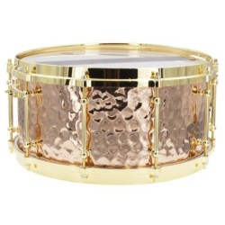 BZH-6514DHBR - Hammered Bronze Shell Series 14" x 6.5" Snare Drum - Die Cast Hoops