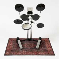VP130-RBL - Vintage Persian Stage / Drum Mat 1.30 x 0.90m Anti-Slip - Black Red