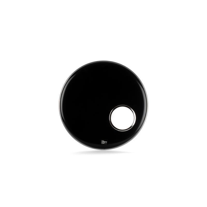Pelle per Grancassa 22" Risonante Nera con foro da 6" e rinforzo cromato