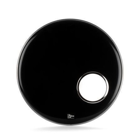 Pelle per Grancassa 22" Risonante Nera con foro da 6" e rinforzo cromato