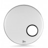 Resonant Bass DrumHead 22" Smooth white with 6" Port Hole Reinforcement Ring black