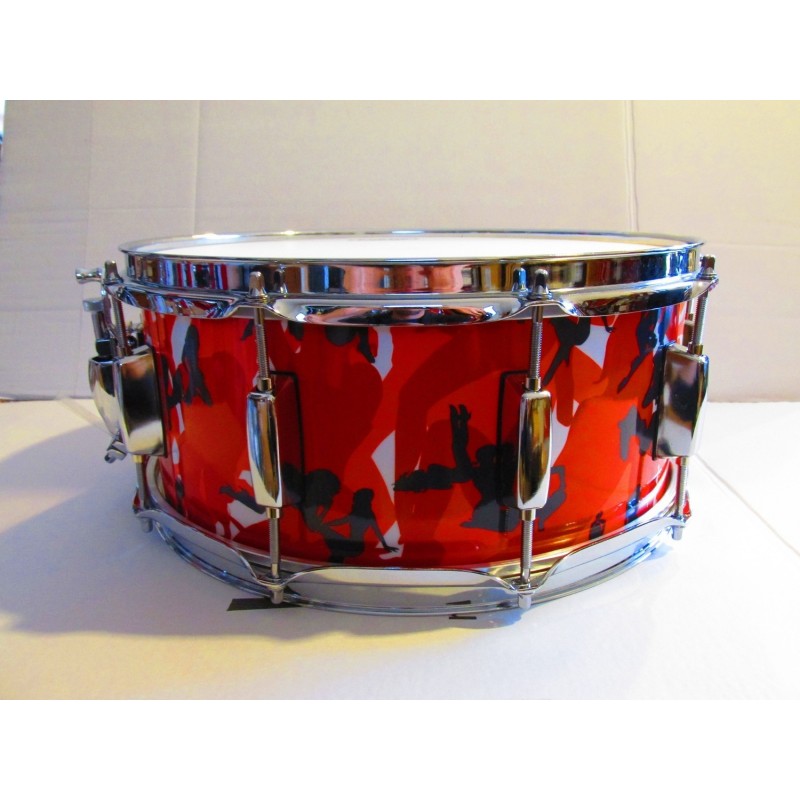 Rullante Drum Stroke 14"x6" Pioppo/Faggio Wrap "SexyCamo Rosso"