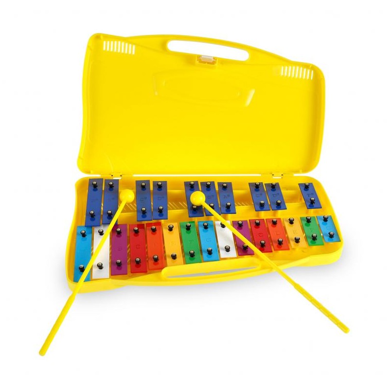 Glockenspiel 25 Notes - Métallophone Avec étui Et Mailloches - Plaques En Acier - Bleu/blanc - Pour Enfants Et Débutants